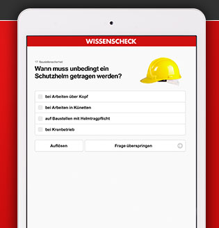 WissensCheck.at auf einem Tablet